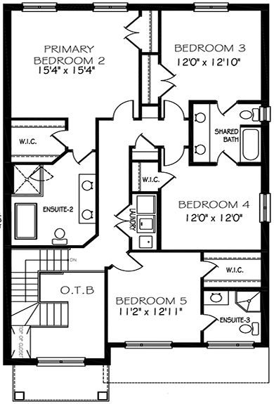 The Austin - Upper Floor - Floorplan