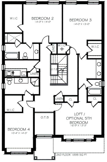 The Doral - Upper Floor - Floorplan