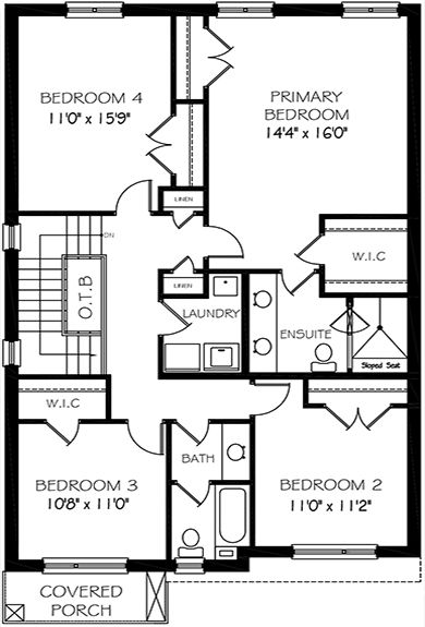 The Pinehurst - Upper Floor - Floorplan